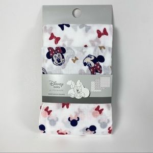 Disney Minnie Mouse Baby Muslin Swaddle Squares Blankets 3 piece set